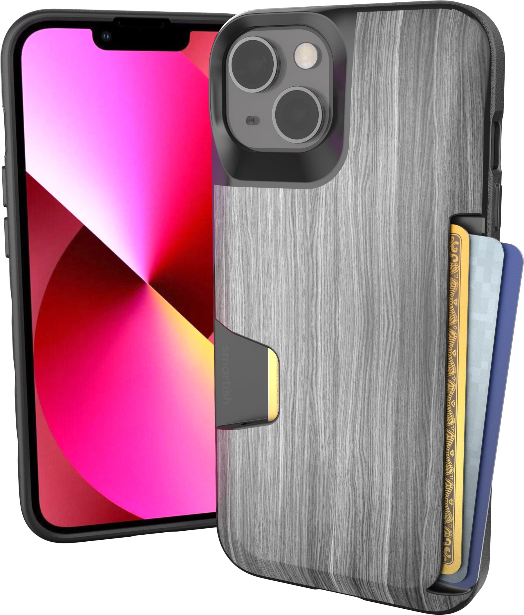 Smartish Iphone 13 Wallet Case - Wallet Slayer Vol. 1 [Slim + Protective] Credit Card Holder - Drop Tested Hidden Card Slot Cover Compatible With Appl 817019027665