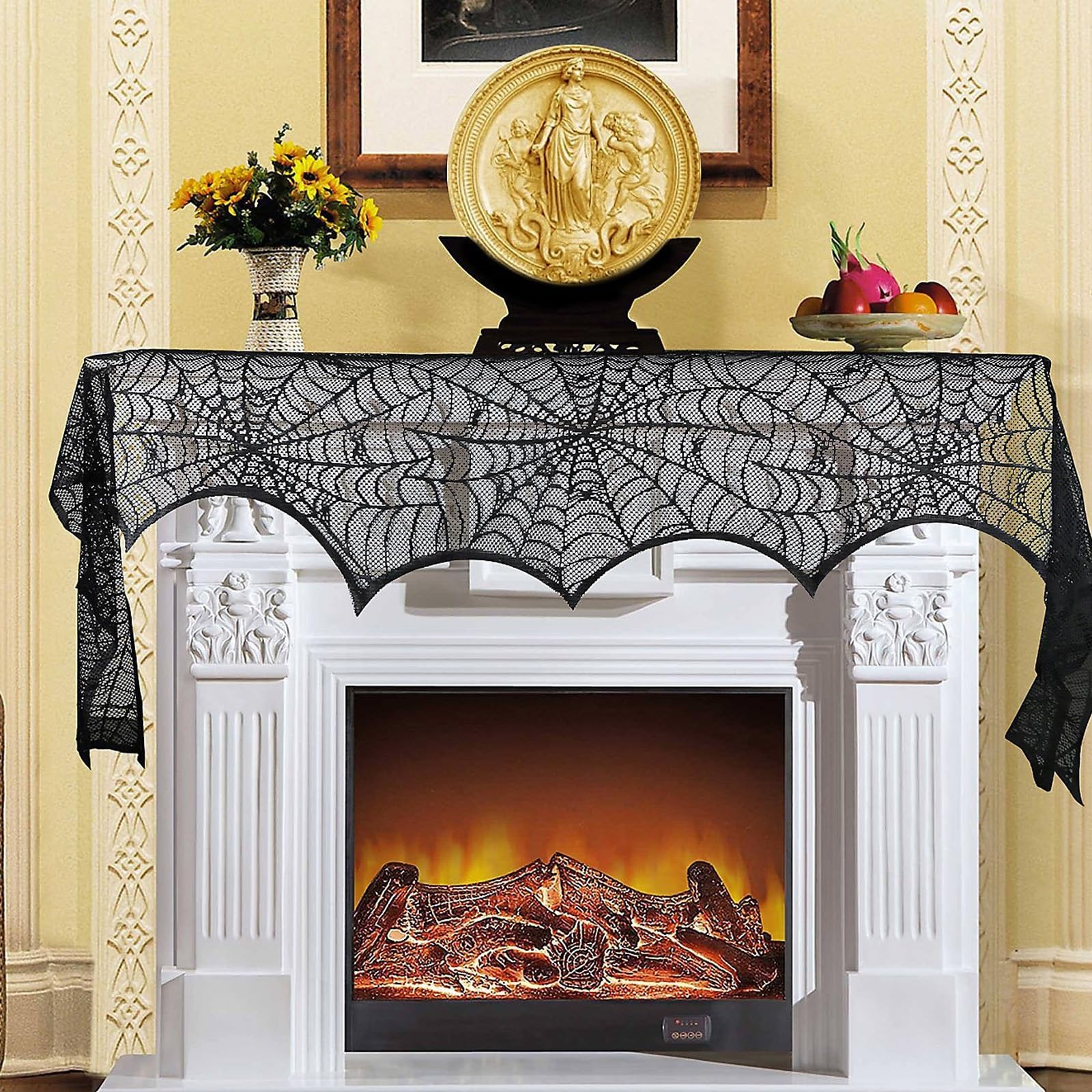Set di runner da tavola e paralume a tema Halloween, lavabile in lavatrice, tovaglia decorativa e copertura per luci