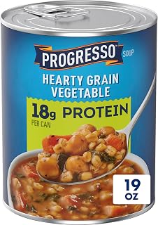 Progresso Protein Hearty Grain Vegetable Soup - 18g Protein Vegetarian Canned Soup, 19 oz Can