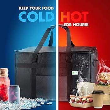 KIBAGA Premium Insulated Food Delivery Bag XXL - 23x14x15 inches Waterproof Catering Supply Bag for Hot Food Delivery...