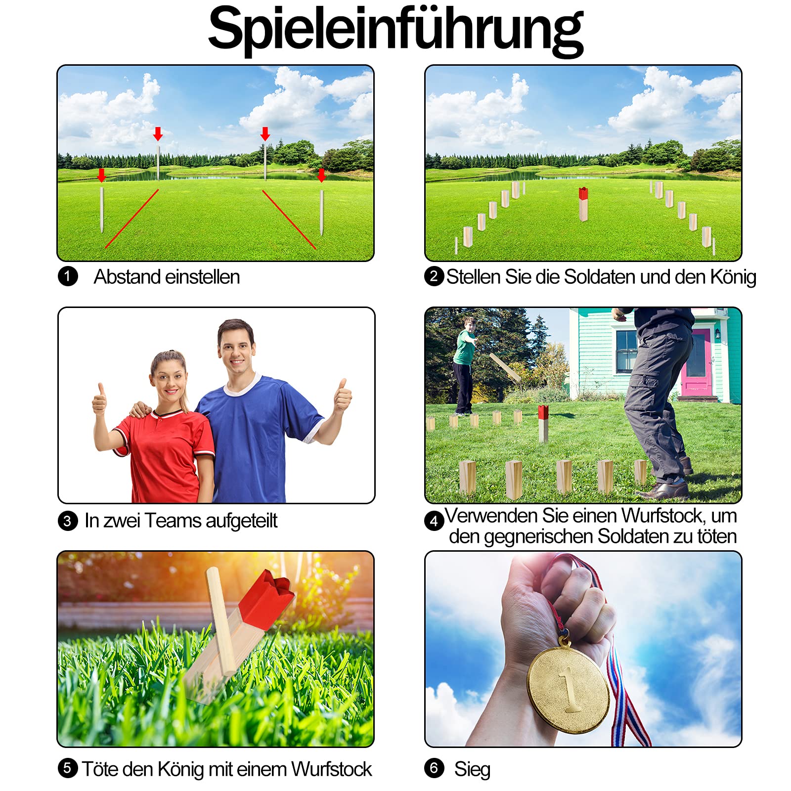 ACXIN Juego vikingo al aire libre, juego de 5 cubb, juego de fútbol de Cubb, Moorland Cubb