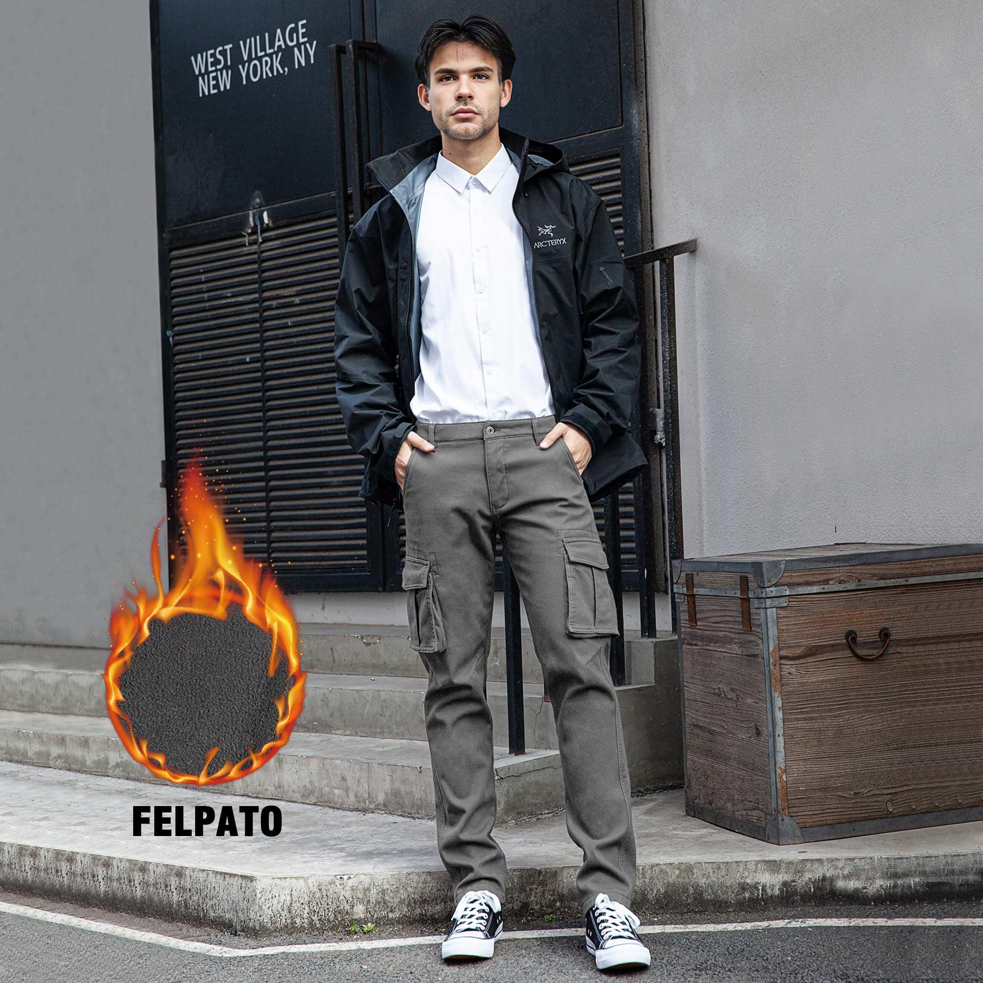 RE&X JEANS COUTURE Pantaloni Cargo Uomo Pantaloni da Lavoro Uomo Cargo Moto Invernali Impermeabili Uomo Pantaloni