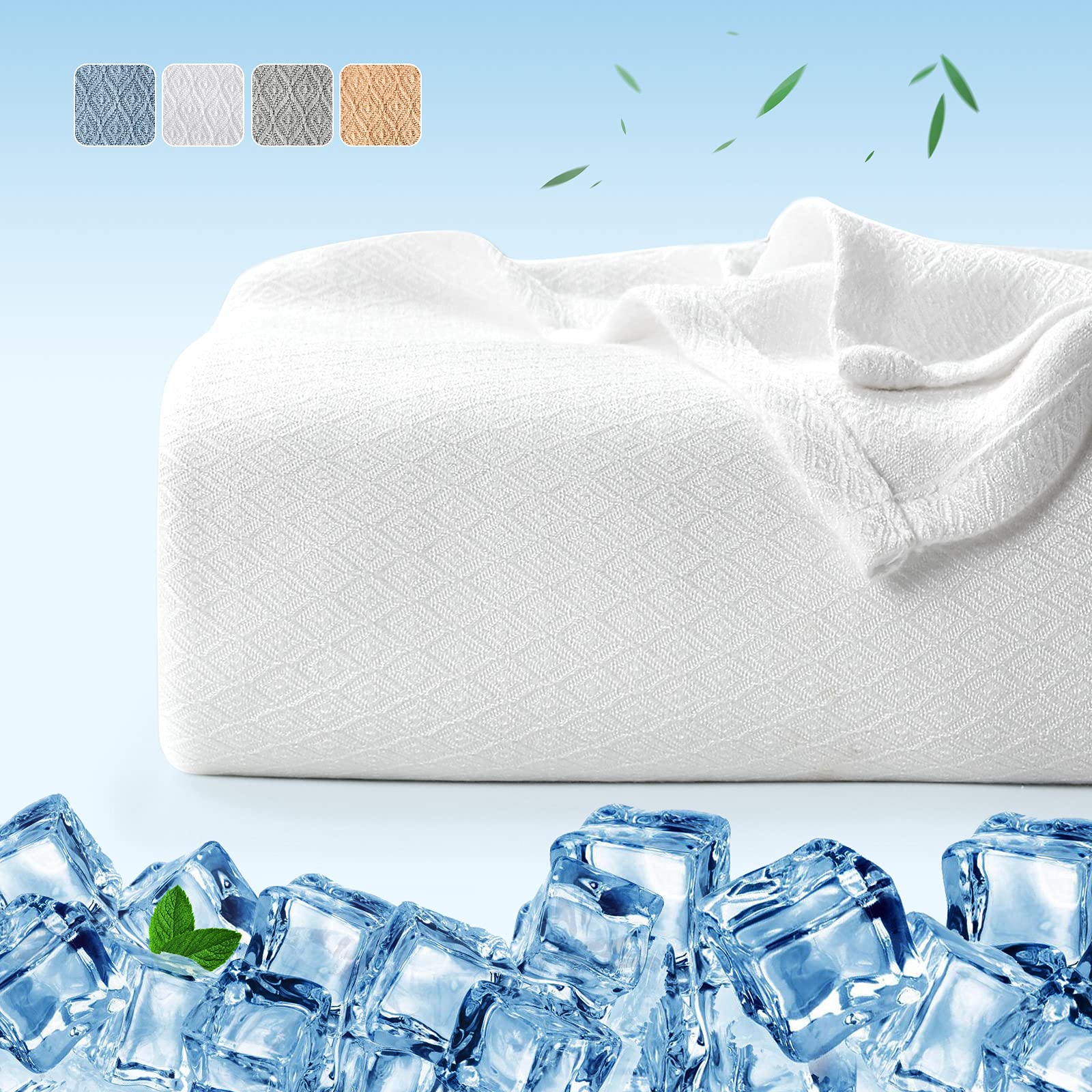Luxear Coperta Letto Estiva Fresca 100% Fibra di Bambù 200 * 220cm, Arc-Chill® Coperta Estiva in Fibra di Raffreddamento Giapponese Q-MAX>0,3 Traspirante Morbido, Anti Statico, Allevia Sudore-Bianco