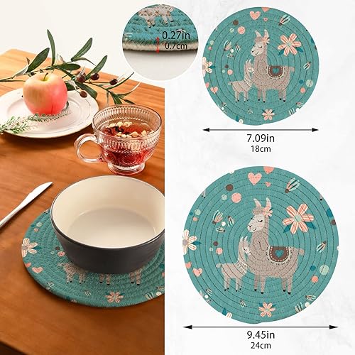 Miniatura 3 de xigua Juego de 2 soportes para ollas de llama, almohadillas calientes resistentes al calor para decoración de mesa de cocina, salvamanteles para