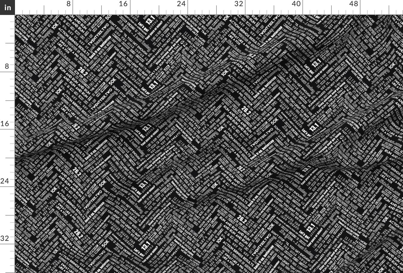 Spoonflower Fabric - Running White Black Run Marathon Race Exercise Athletic Printed on Minky Fabric by The Yard - Sewing Baby Blankets Quilt Backing Plush