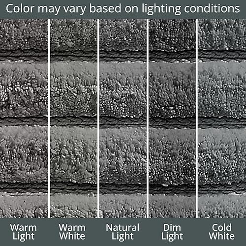 Miniatura 5 de mDesign Alfombras suaves de spa 100% algodón para tocador de baño, bañeraducha, absorbentes de agua, lavables a máquina, incluye alfombras