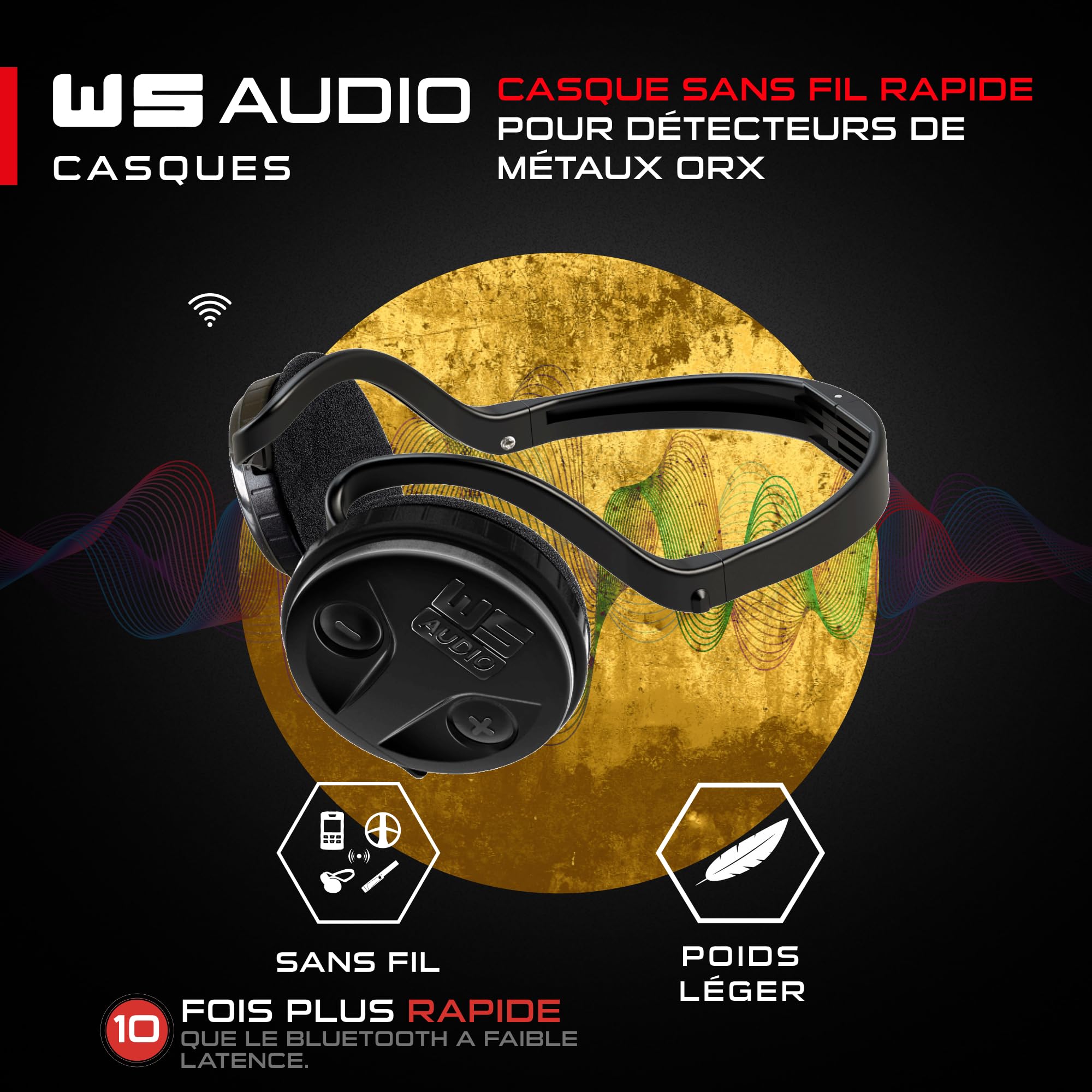 XP Metal Detectors Deus - avec Casque WSAUDIO - Étanche et entièrement sans Fil, idéal pour la Recherche de trésors et de reliques - Disque X35 de 28cm, télécommande et Canne S-Telescopic