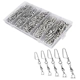 150PCS Fishing Swivels Snaps Kit&comma; Ball Bearing Barrel Swivels Fishing Tackle 2&num; 4&num; 6&num; 8&num; 10&num;&comma; Quick Change Snap Swivels Fishing Tackle&comma; Saltwater Freshwater Fishing Accessories Gift