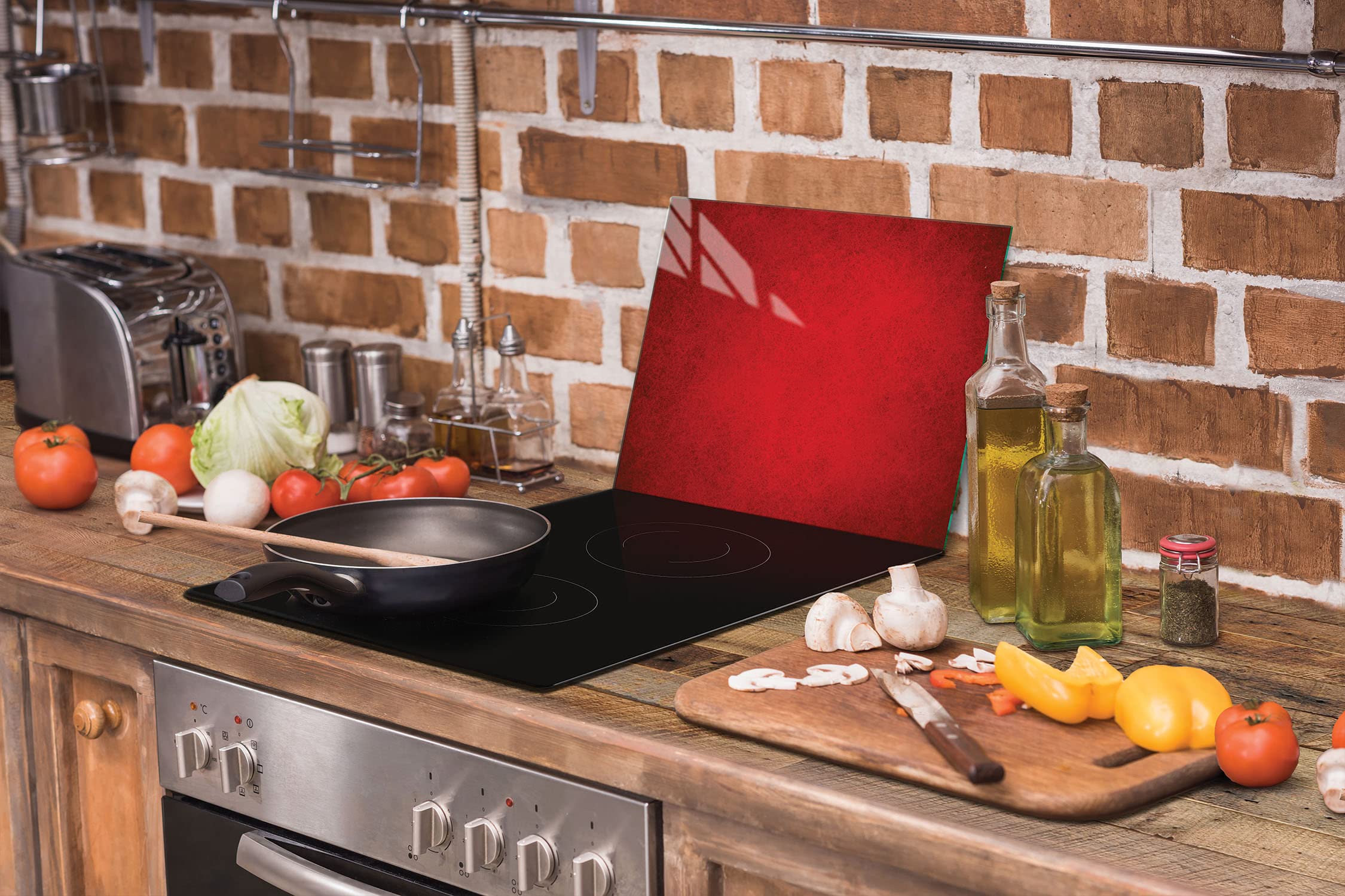 DarHaus Couvercle Pour Plaque De Cuisson Universelle En Céramique, à Induction, Planche à Découper En Verre 40 X 30 Cm, Protection Anti- éclaboussures, Plaque En Verre, Cuisine, Noix De Coco Noir