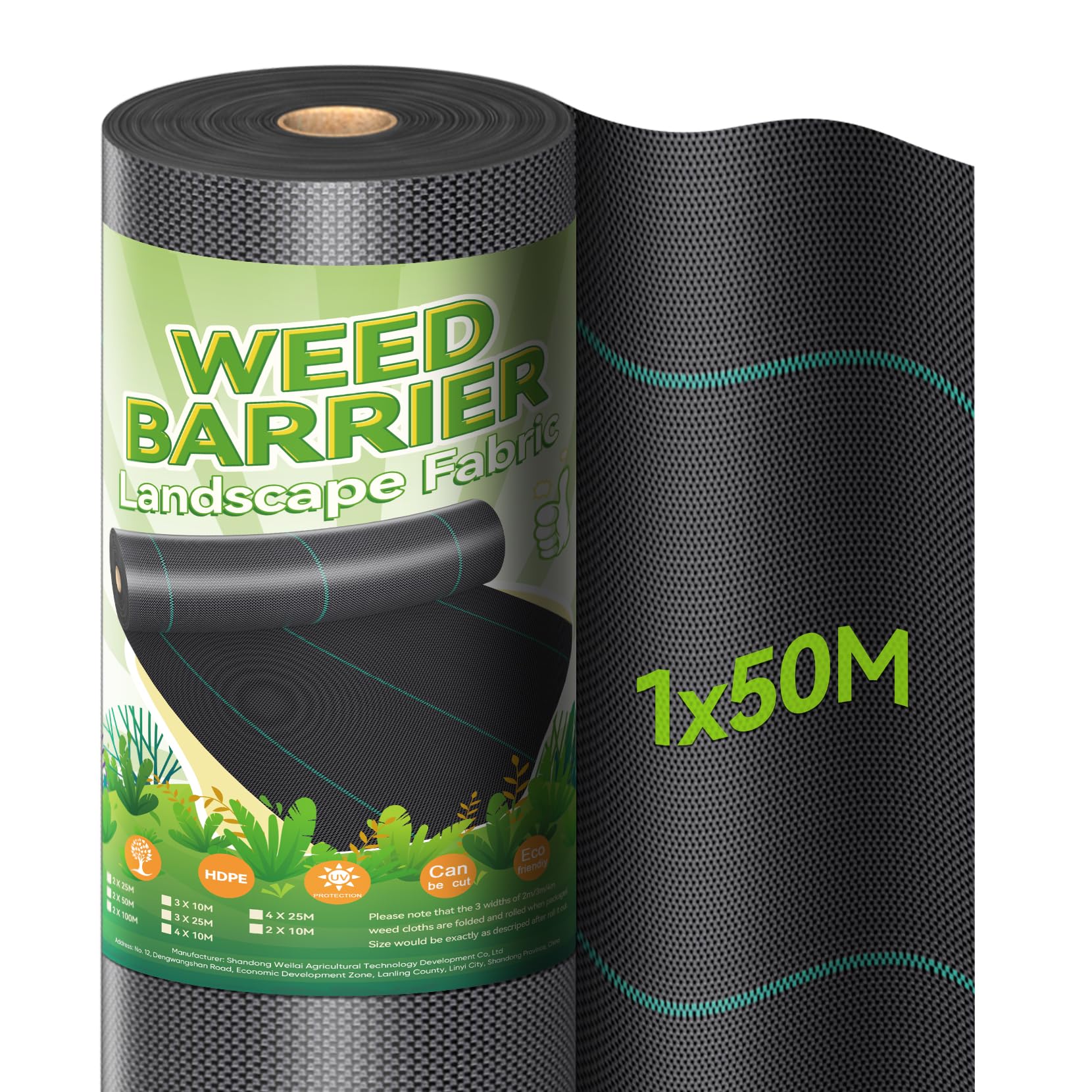iropro Unkrautvlies Gartenvlies 1m x 50m,50m² Unkrautflies für Garten Unkrautfolie Wasserdurchlässig 90g/m² Reißfestes Unkrautgewebe Rolle Unkrautfolie,Anti Repousse,Hohe UV-Stabilisierung