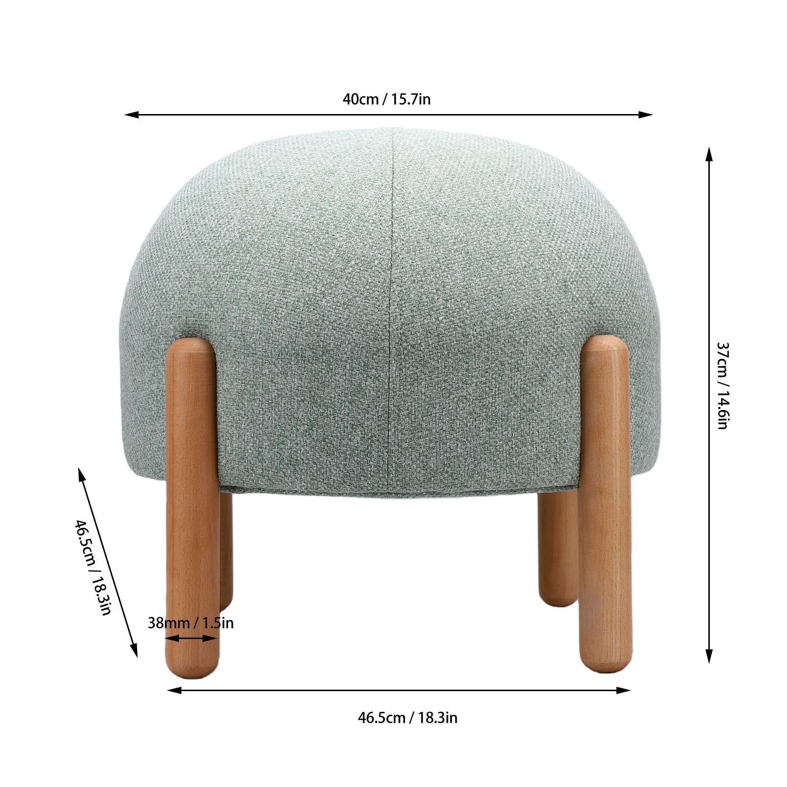 Sgabello Poggiapiedi Rotondo per Proprietari di Casa Che Aggiorna L'arredamento Moderno degli Interni, il Design Minimalista Nordico Eleva L'estetica dello Spazio, Realizz (GREEN)