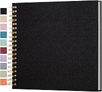 Vista 14 de Álbum de fotos autoadhesivo para scrapbook, páginas grandes, libro de recortes de lino, con capacidad para fotos de 2 x 3, 4 x 6, 5 x 7, 8 x 10