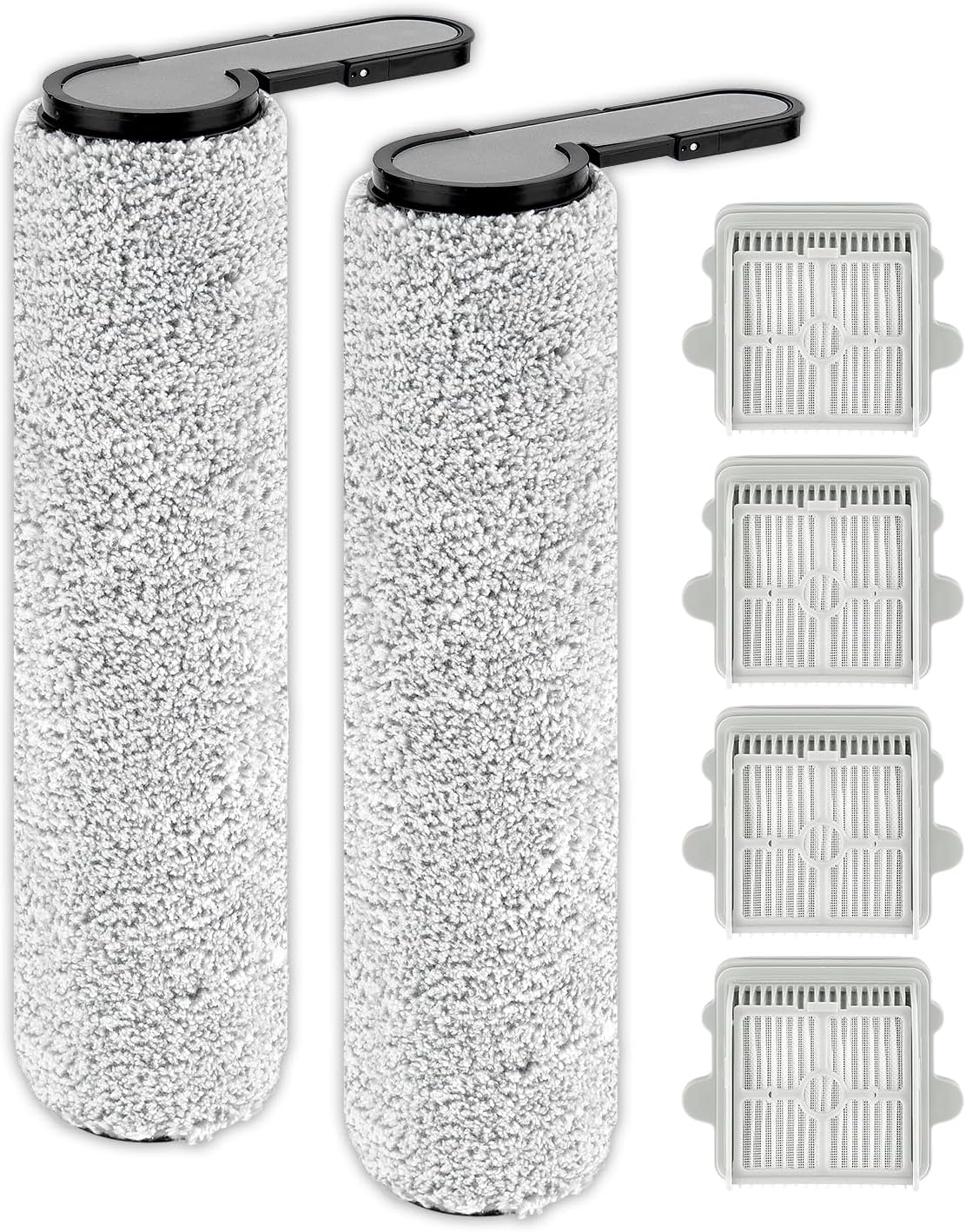 (6 Pack) F25 Replacement Brush Rollers and HEPA Filters for Roborock F25/ F25 LT/ F25 RT/ F25 ACE/ F25 ALT/ F25 ACE Combo/ F25 Combo/ F25 GT Wet Dry Vacuum Cleaner, 2 brush rollers, 4 HEPA Filters