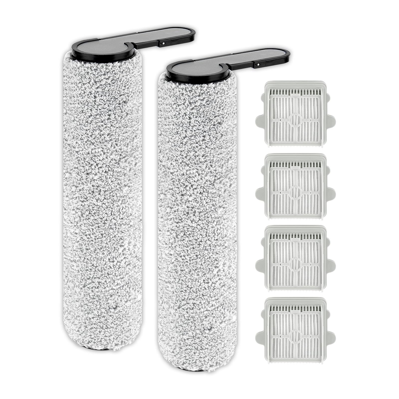 Photo 1 of (6 Pack) F25 Replacement Brush Rollers and HEPA Filters for Roborock F25/ F25 LT/ F25 RT/ F25 ACE/ F25 ALT/ F25 ACE Combo/ F25 Combo/ F25 GT Wet Dry Vacuum Cleaner, 2 brush rollers, 4 HEPA Filters