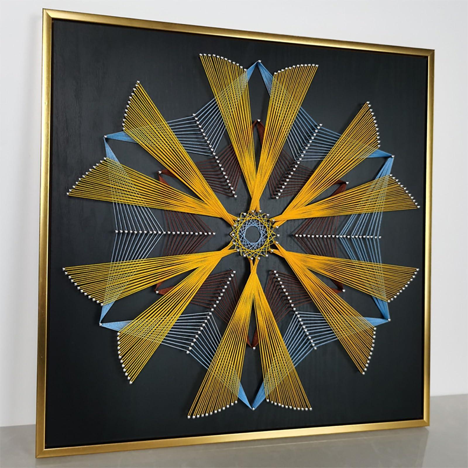 String Art Kit für Erwachsene String Art Kit mit Holzfotorahmen 3D Komplettes DIY-Bastelset mit Anleitung Einfach herzustellen für die Wanddekoration zu Hause(C,Black frame)