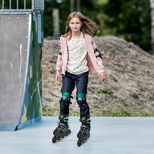 Miniatura 6 de 2PM SPORTS Patines en línea intermitentes ajustables para niñas, divertidos patines en línea para niños, divertidos patines iluminadores para niños