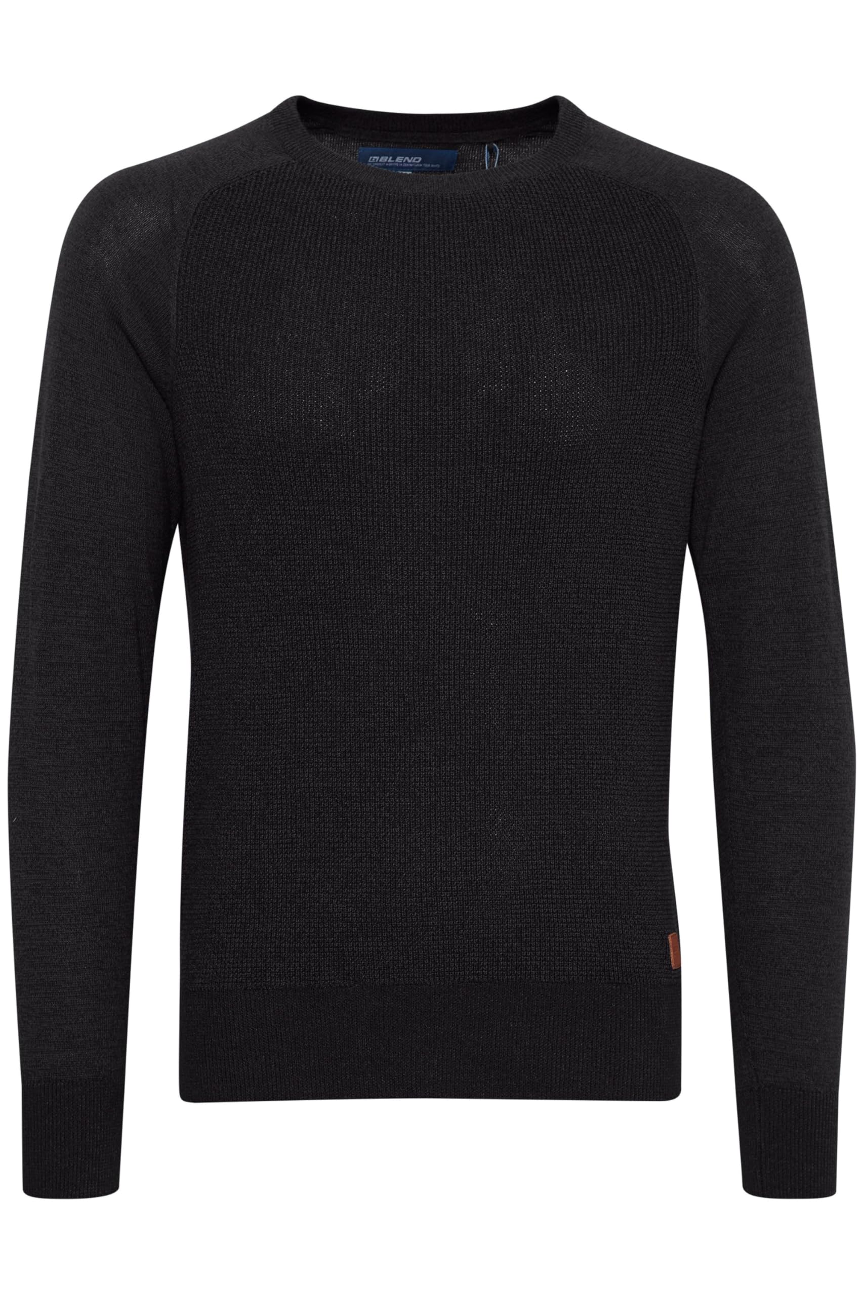 BLEND Gandolf Men's Jumper Knit Pullover with Crew Neck Made of 100% Cotton, Size:M, Colour:Charcoal (70818)
