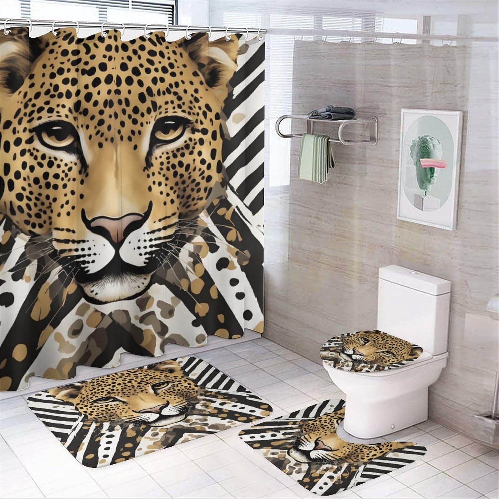 Cheetah Shower Curtains Calculated Look Shower Curtain By Art Cole
