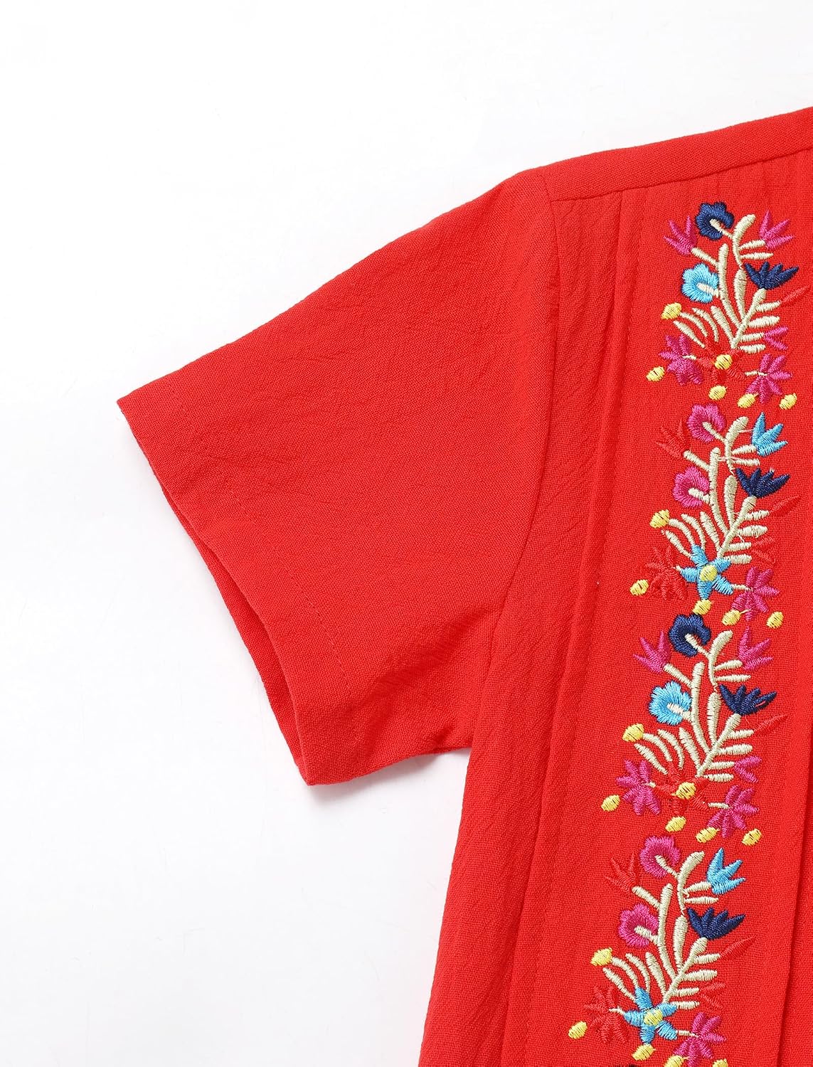 Kids Toddler Boys Mexican Guayabera Shirt Short Sleeve Button Down Embroidered Traditional Folk Shirts Summer