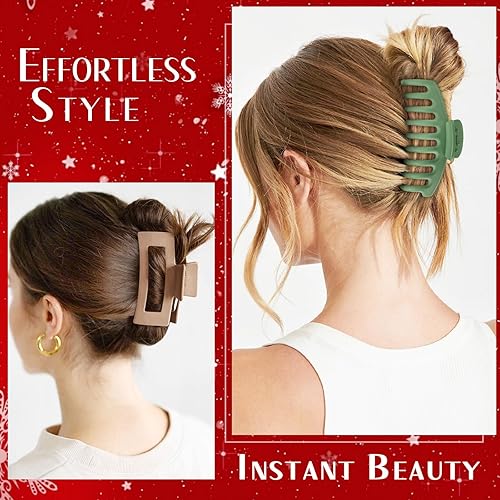 Miniatura 114 de TOCESS Paquete de 8 pinzas grandes para el cabello para mujer, pinzas de garra grandes para cabello fino y rizado, agarre fuerte de los años 90