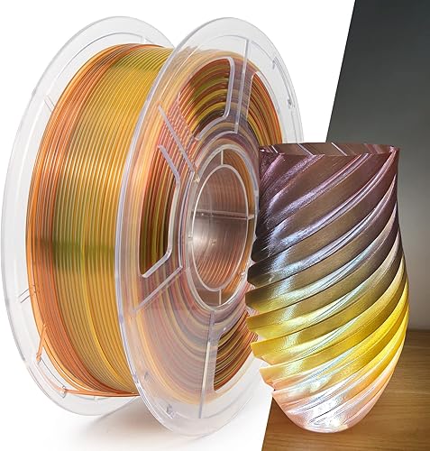 Miniatura 8 de iSANGHU Filamento de impresora 3D PETG translúcido arcoíris de 0.069 pulgadas, filamento de impresión 3D multicolor cambiante con función de