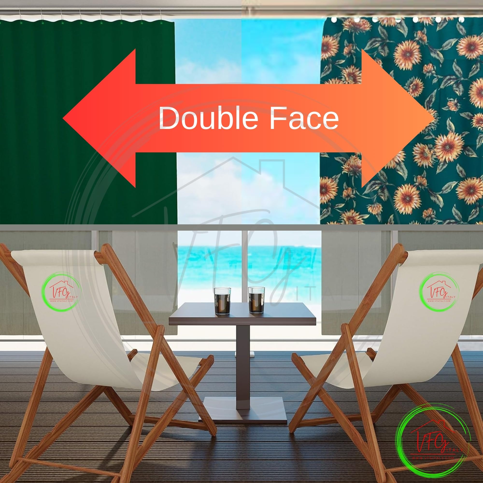 Tenda Da Sole Per Esterno - 145x250 Cm, Verde, Poliestere Idrorepellente, Con Anelli E Ganci