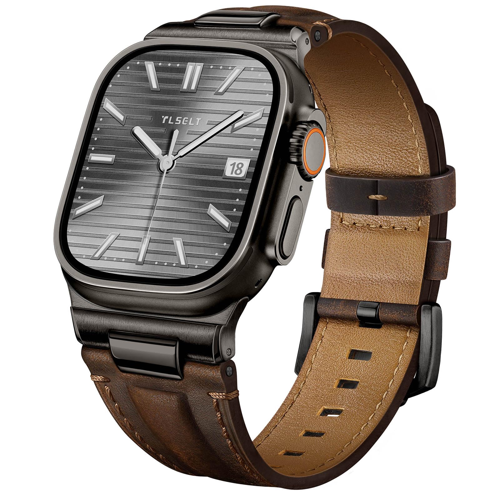 Tlselt Leather Band for Apple Watch Ultra 3 Ultra 2 Bands 49mm 46mm 45mm 44mm Top Genuine Leather