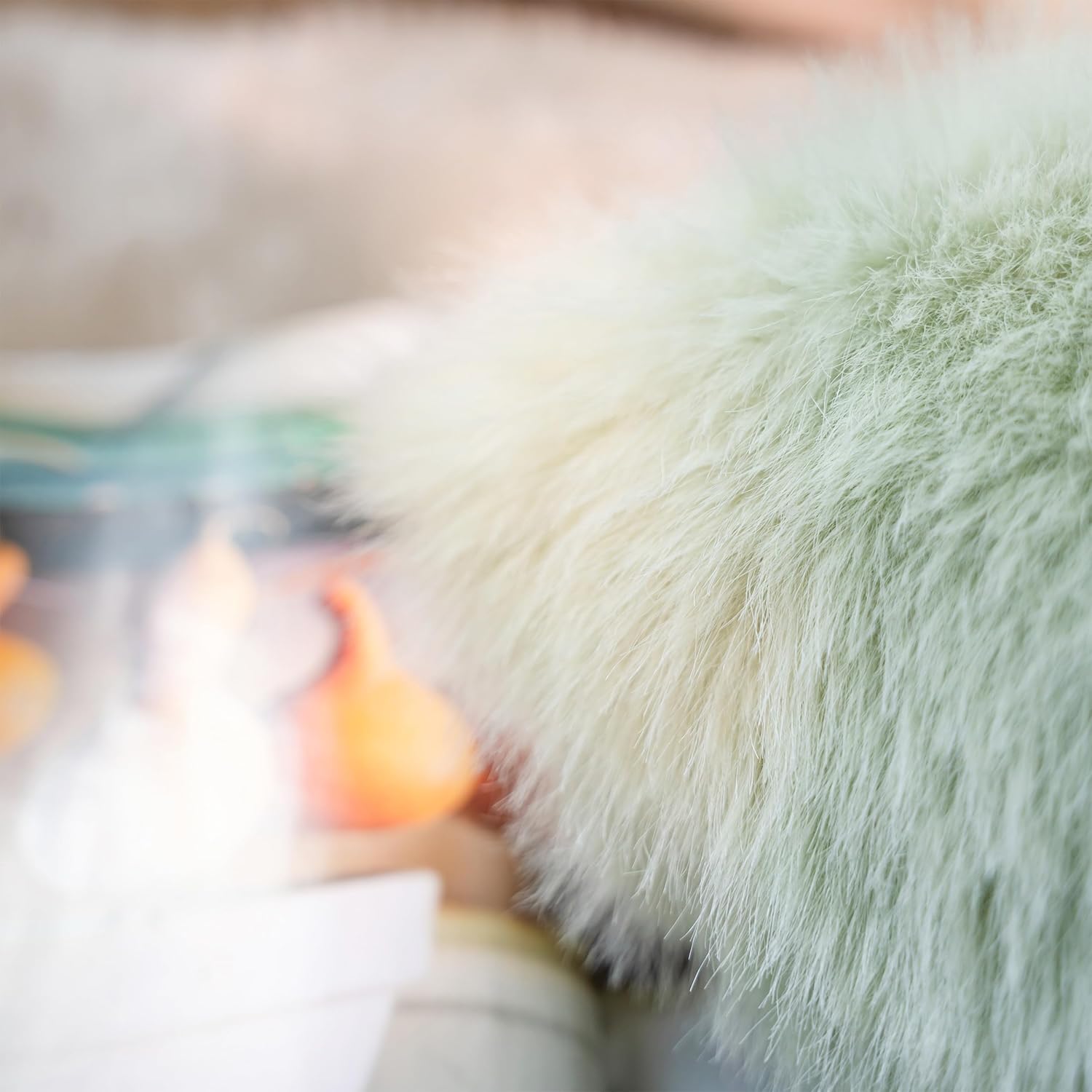 Neelvin Green Faux Fur Cozy Fluffy Double-Sided Decorative Throw Pillow Covers 16x16 inch Set of 2,Velvet Pillowcase Cushion Case for Sofa Couch