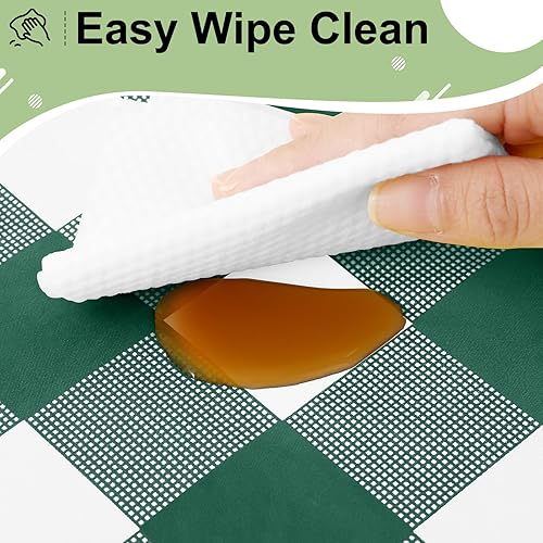 Vista 200 de misaya Paquete de 4 manteles desechables de búfalo, mantel de plástico impermeable de 54 x 108 pulgadas, manteles rectangulares a cuadros caqui