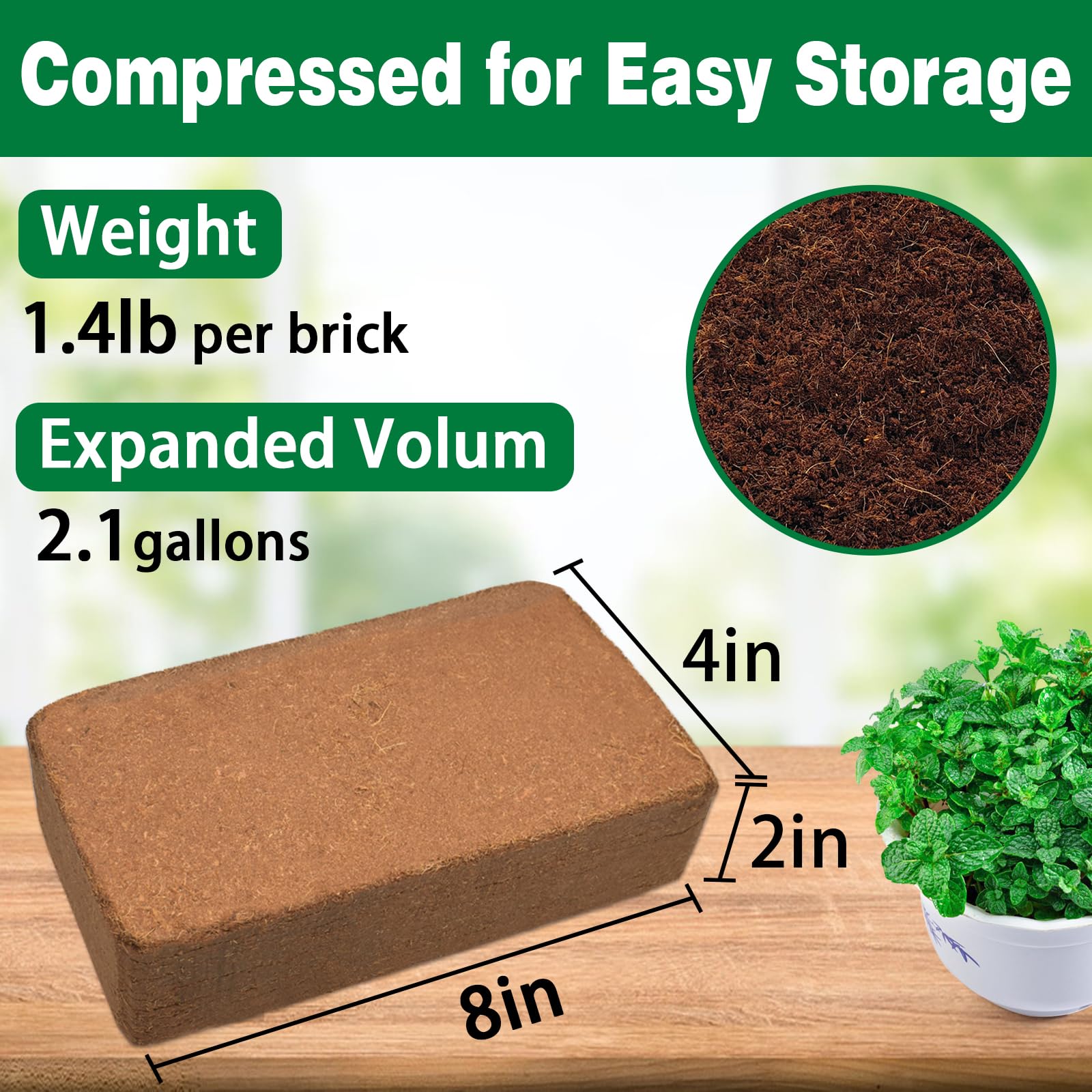 Amazon.com : ZeeDix 2 Pcs Coco Coir Brick for Plants- 100