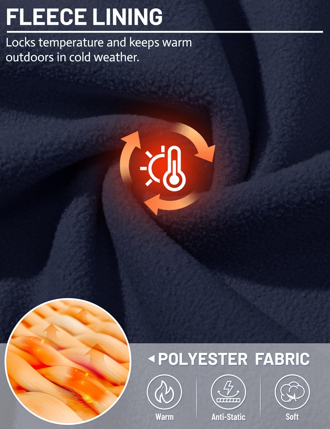 TACVASEN Men's Fleece Vest Zip Up Lightweight Vests Outerwear with Pockets Winter Warm Sleeveless Jacket for Hiking Golf - Image 5