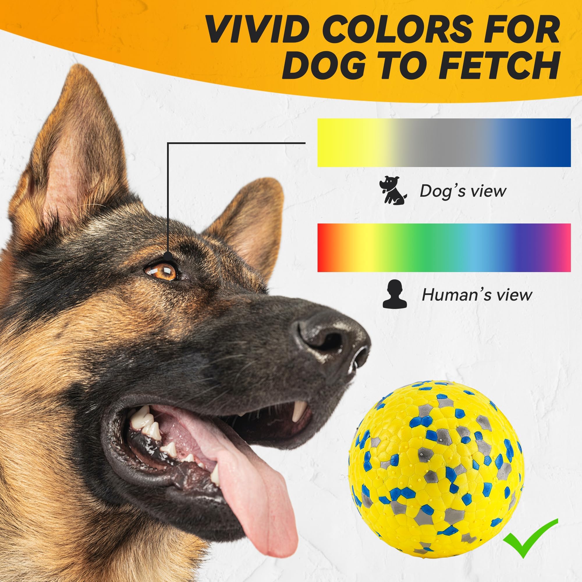 Lot de 4 balles pour chiens de petite, moyenne et grande taille | Balle de tennis rebondissante pour mâcheurs agressifs, jouet aquatique durable pour toutes les étapes de la vie, labrador
