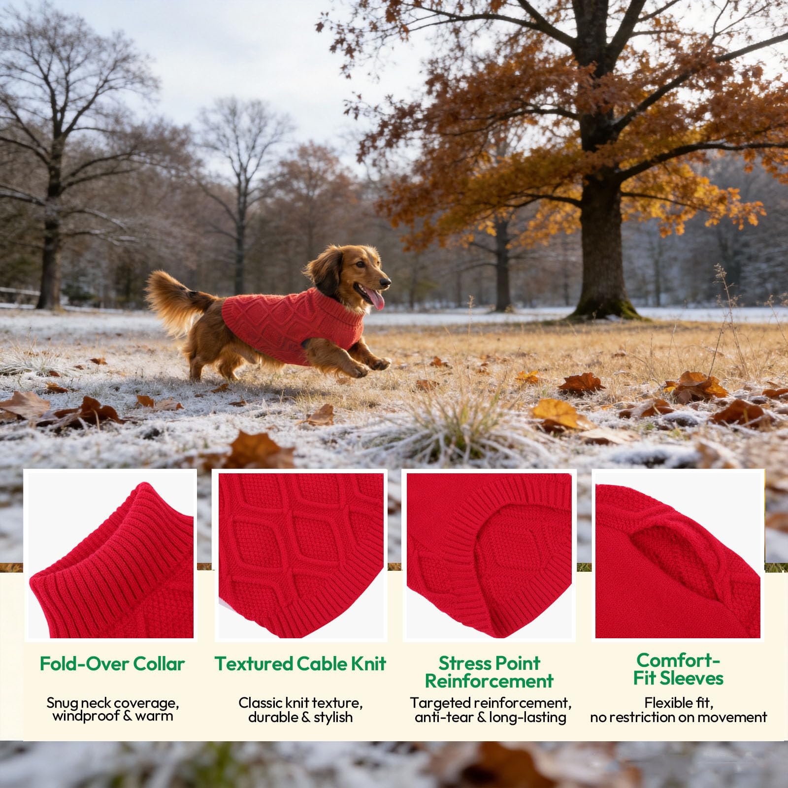 KONVINIT Jersey Perro Mediano - Jersey de Cuello Alto para Perros con Trenzas - Abrigo Perro Mediano Invierno Cálido - Ropa para Perros Medianos Sin Mangas - Talla M