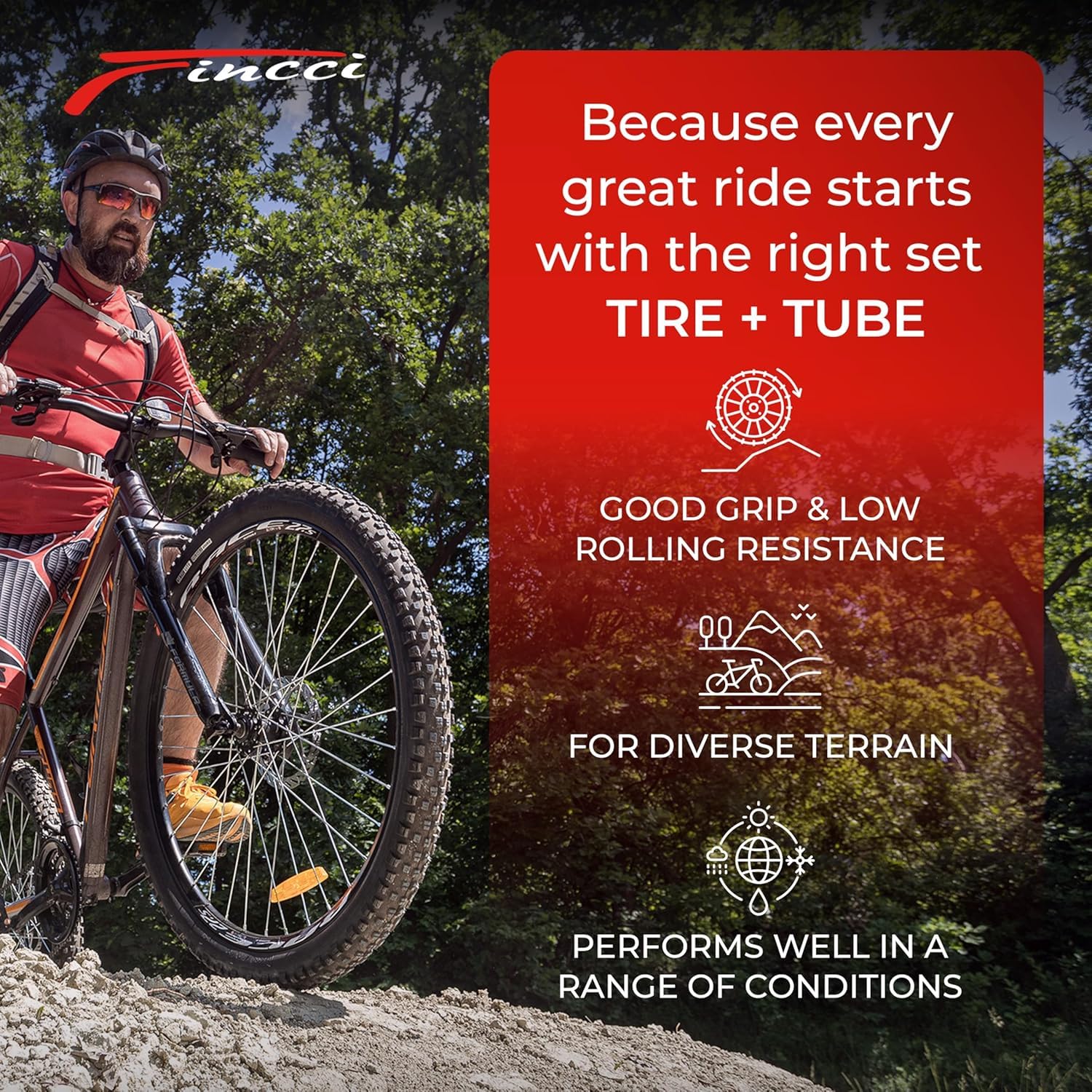 Fincci MAORI Copertone MTB 29 x 2.25 Pieghevole 57-622 60 TPI con Protezione in Nylon – Pneumatico 29 Pollici per Mountain Bike Antiforatura - Ideale per Percorsi Fuoristrada