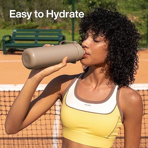 Miniatura 2 de ENCOOL Botella de Agua Aislada con Pajita de Acero Inoxidable, A Prueba de Fugas, Sin BPA, Doble Pared al Vacío Mantiene Frío por 24 Horas para