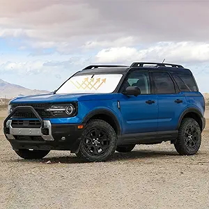 Sun Shade Sunshade for Ford Bronco Sport 2021-2025 2026 Front Window Windshield Cover for Bronco Sport Accessories(Not for Bronco)4 Layers Window Shades 4 Door 2 Door Sun Visor Protector Block UV Ray