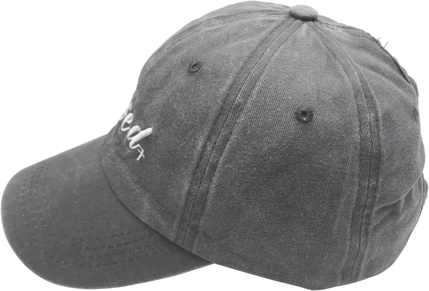 Blessed Ponytail Hat Messy Bun Vintage Washed Distressed Twill Plain Baseball Cap for Women - Image 3