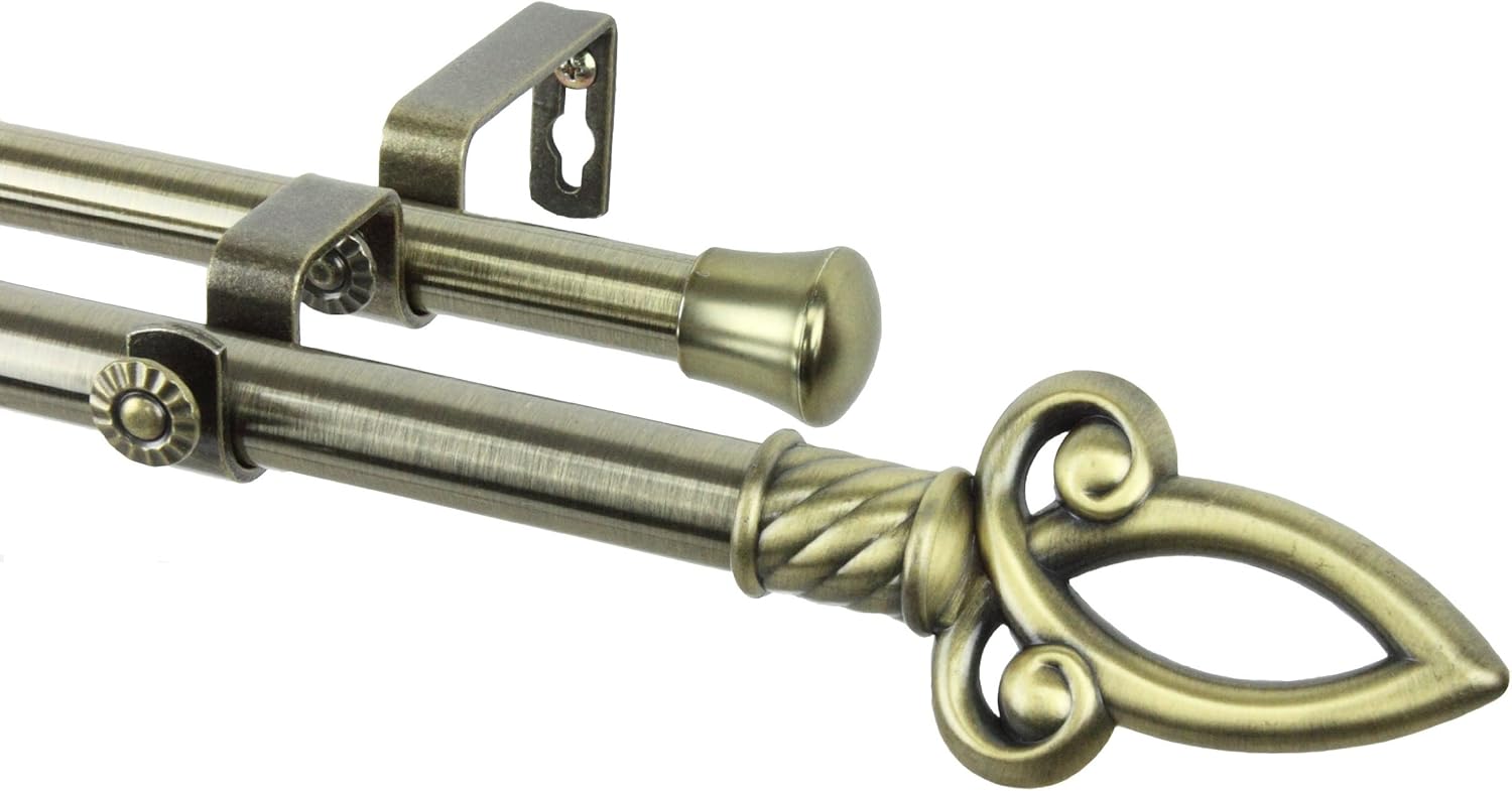 Sercie 13/16" Double Curtain Rod 28-48 inch - Black