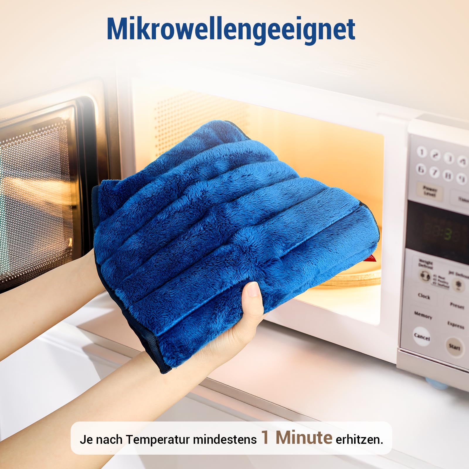 Comfytemp Körnerkissen Mikrowelle Wärmekissen für Rücken Bauch，Natürliche Leinsamen Feuchte Wärme Rückenwärmer Wärmegürtel Heizgürtel Periode（1,2kg）Geschenke