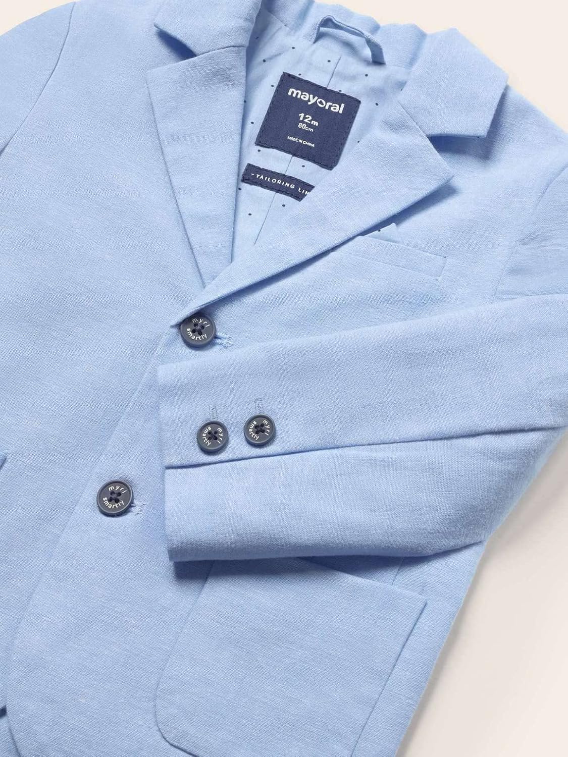 Mayoral Linen Jacket for Baby-Boys Lightblue