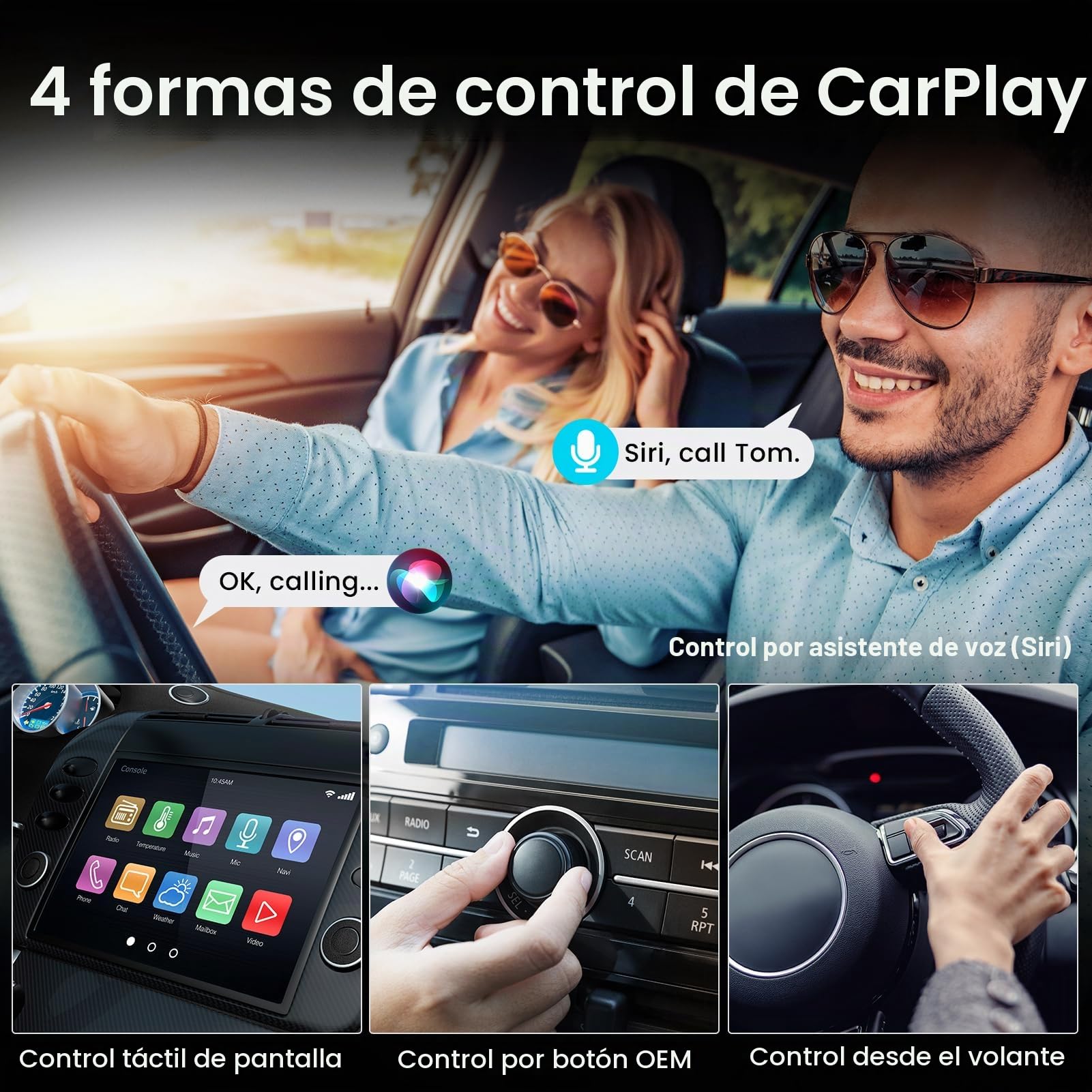 GlasFlength Adaptador Inalámbrico Carplay para iPhone, CarPlay Wireless Adapter con Puerto USB-A a USB-C Plug and Play Convierte Cableado a Inalámbrico Compatible con posteriores y con iOS 10+