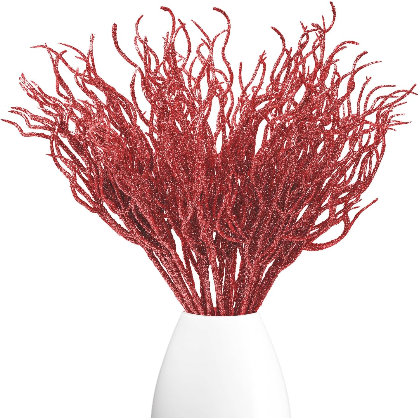 36 Pcs Red Glitter Christmas Picks Christmas Tree Filler