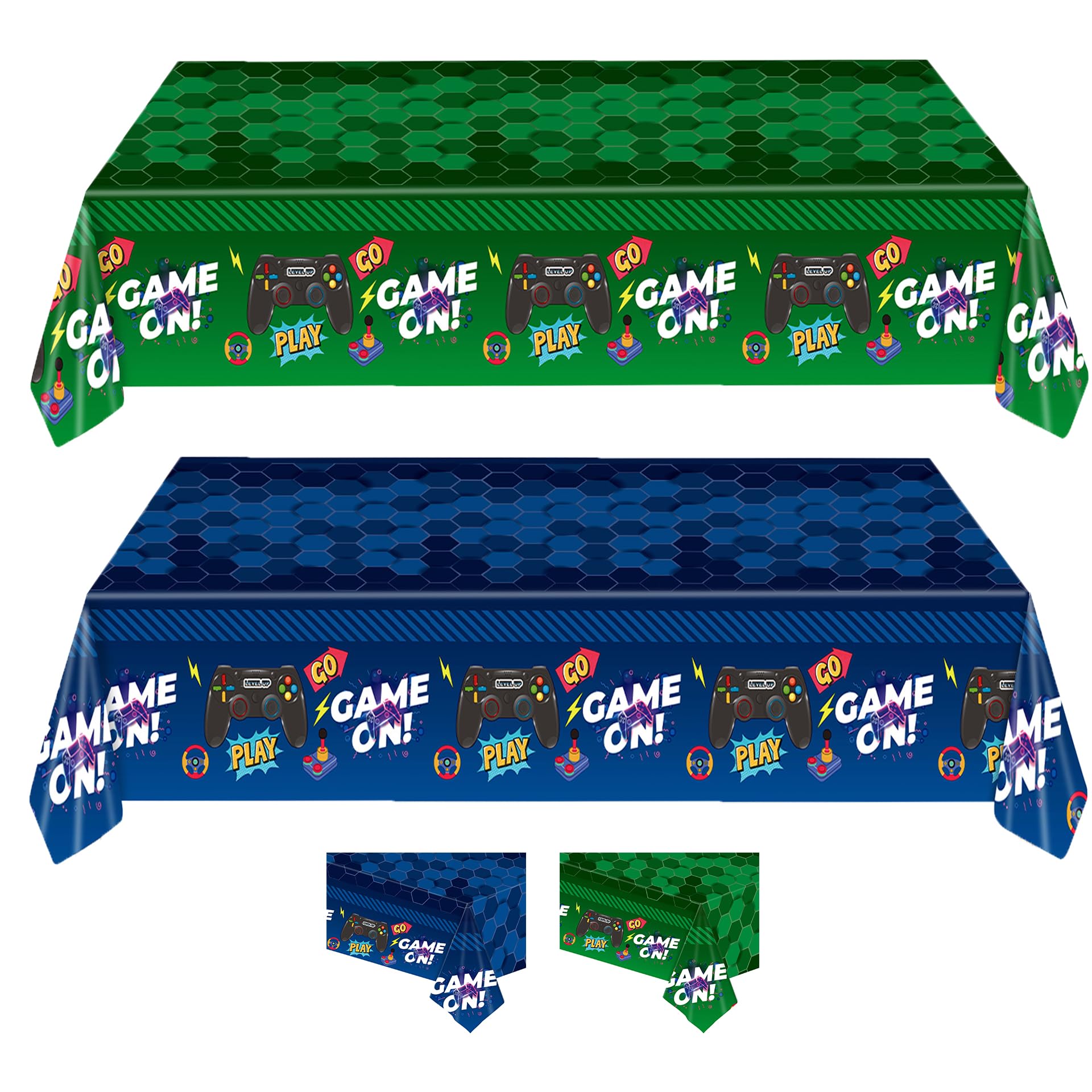 yinupet 2 Pack Video Game Tablecloth Birthday Decorations with Disposable Plastic Tablecloth - Table Cover for Games & Parties, 54 x 108 Inch