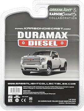 Greenlight 1/64 2022 GMC Sierra 3500HD Denali Dually Pickup Truck, White Frost 51678-B