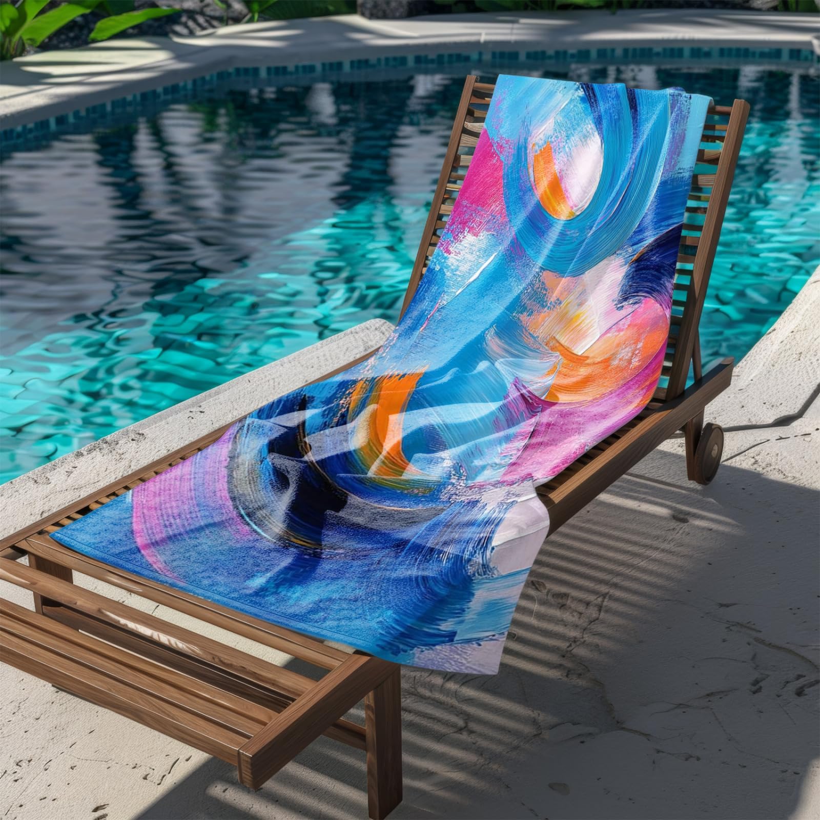 Genérico Toalla Playa Grande Abstracto Azul Microfibra Secado Rápido Oversize Toalla Sin Arena Súper Ligera Piscina Camping Picnic Yoga Gimnasio Y Deportes Viaje