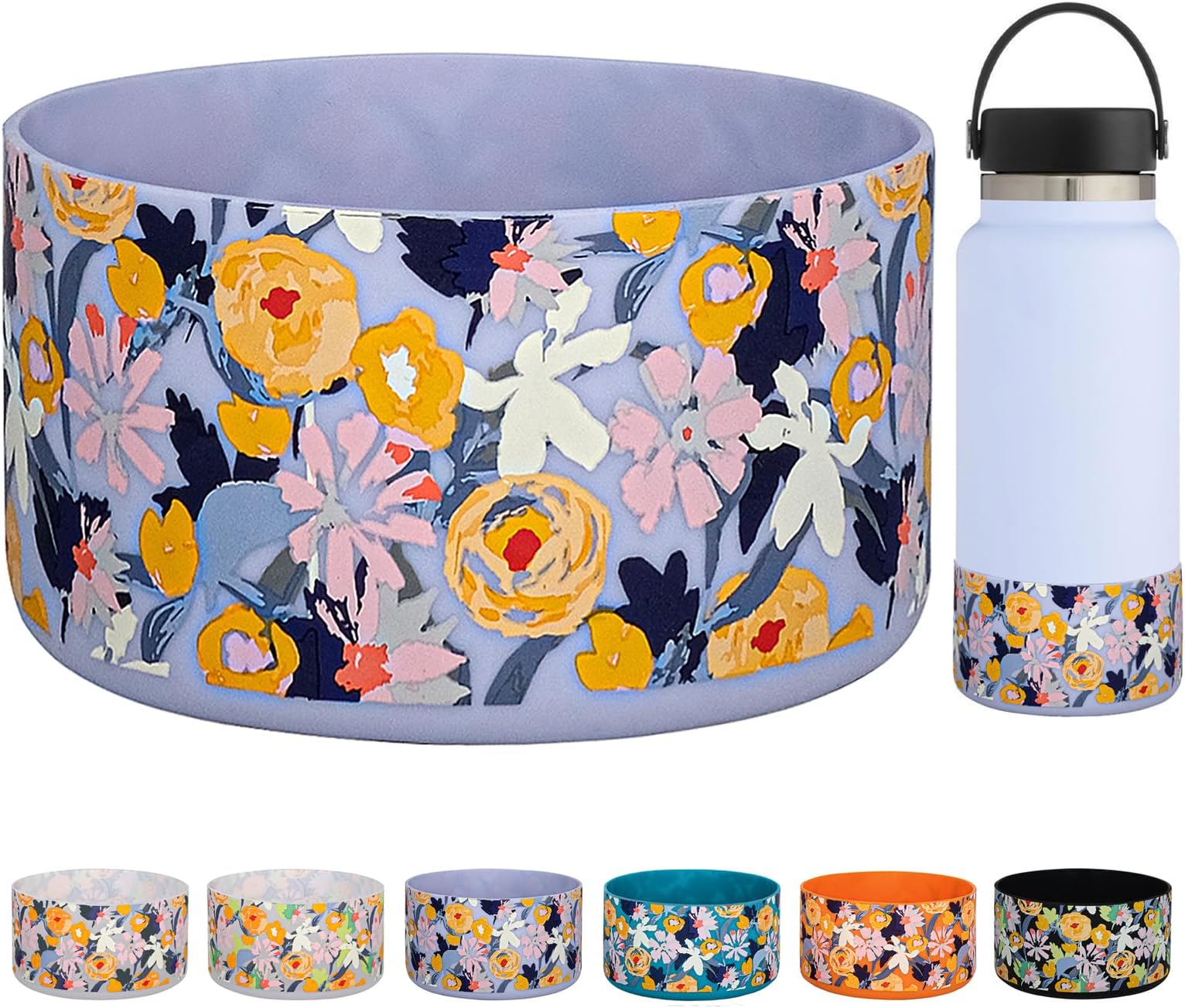 HEYSKAYProtective Flask Silicone Boot Cover Base 12oz-40oz for Stanley Tumbler, Hydro Flask Water Bottle. Compatible with All Water Bottles with Bottom Width of 2.85&3.56in