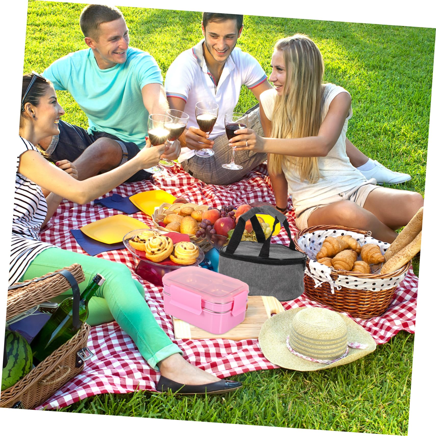 BESTYASH Contenitore Bento Box Isolato Portatile per Pranzo Scatola Divisa Creativa Chiusura Ermetica Contenitore Alimenti Pratico per Studenti e Ufficio