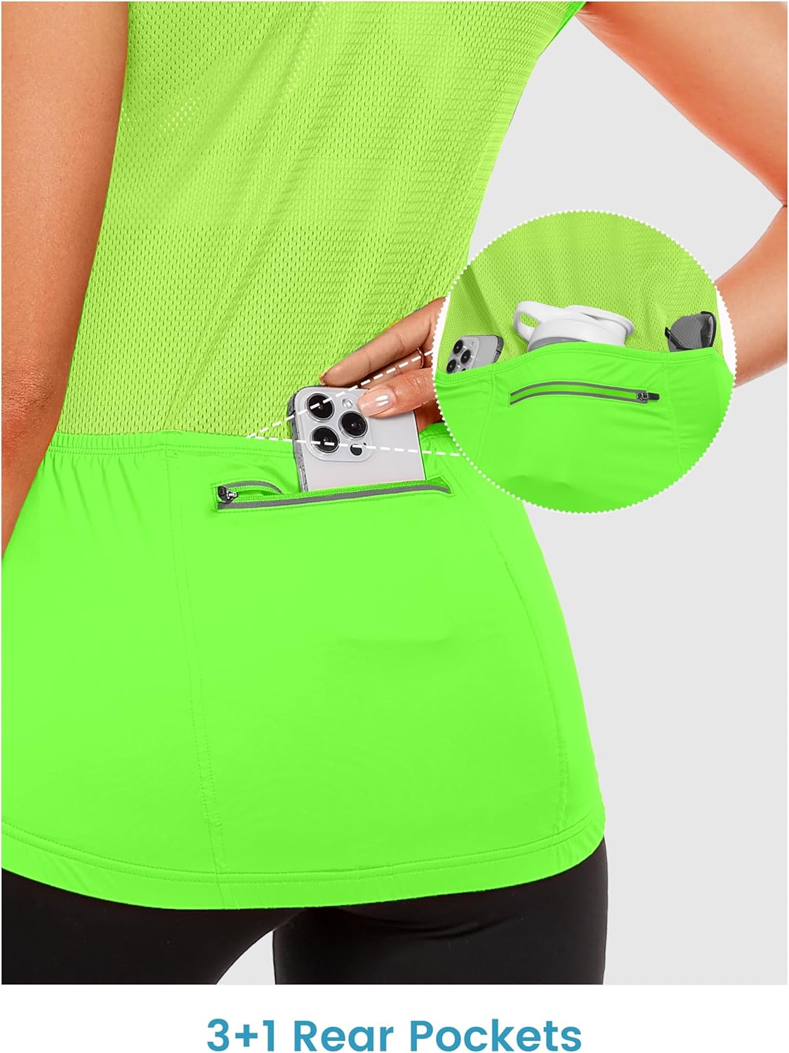 Little Donkey Andy Women's Breathable Cycling Vests full Zip Reflective Sleeveless Jerseys Running Biking Shirts 4 Pockets - Image 4