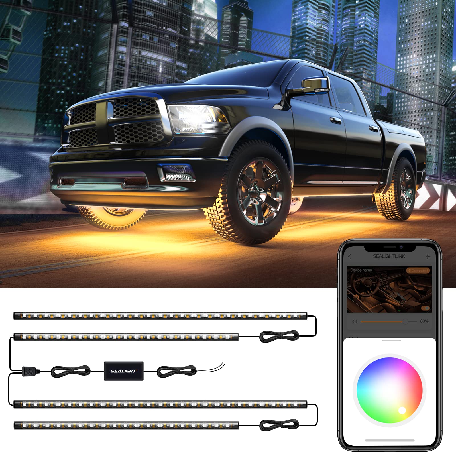 Buy SEALIGHT Under LED Lights for Car, RGB Exterior Car Underglow Neon