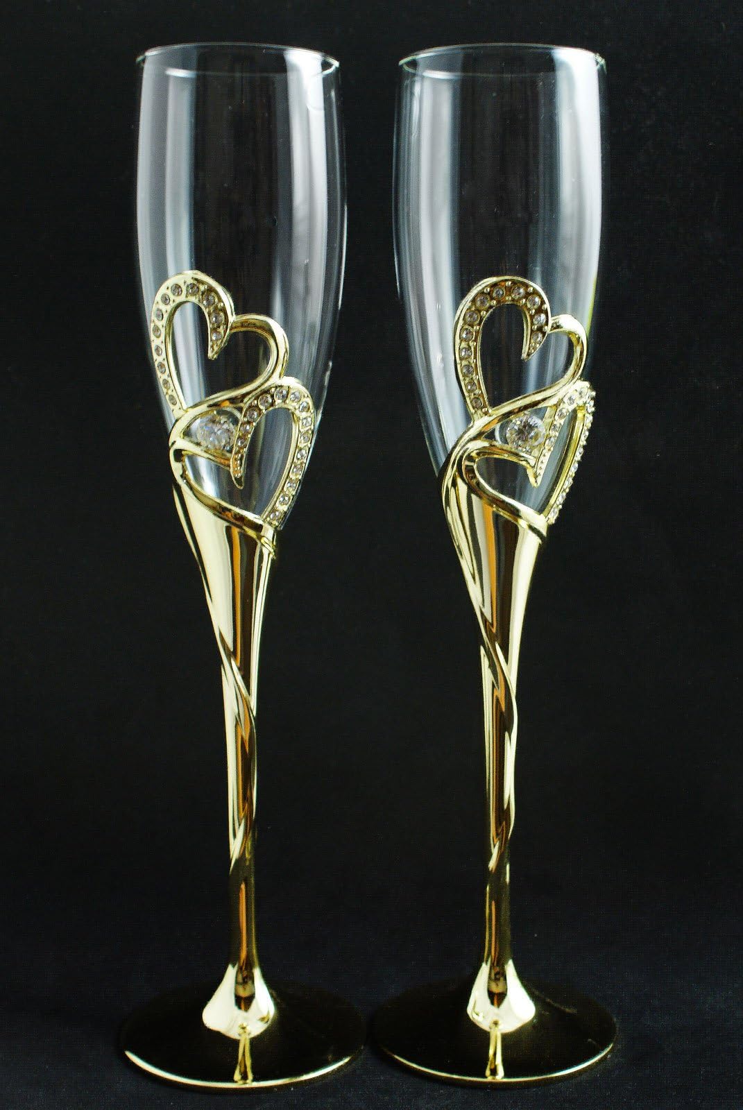 Gold Wedding Toasting Glasses Flute Set